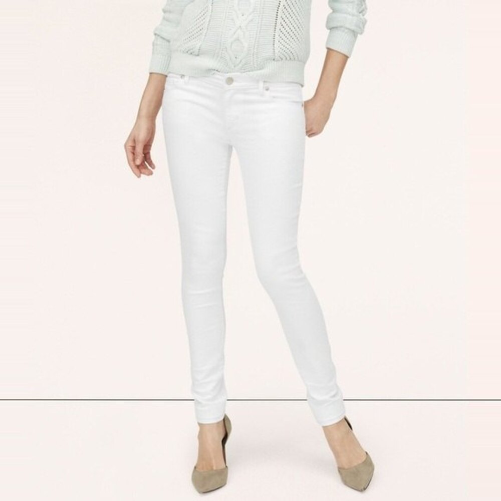 Ann Taylor LOFT Modern Skinny Ankle Off-White Denim Jeans Size 31P
